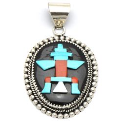 Zuni Multi-Stone Kachina Pendant - Beverly Etsate