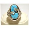 Image 1 : Zuni Turquoise Sterling Silver Snake Men's Ring - Effie Calavaza