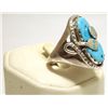 Image 2 : Zuni Turquoise Sterling Silver Snake Men's Ring - Effie Calavaza