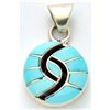 Image 1 : Zuni Turquoise Small Circle Pendant - Amy Quandelacy