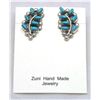 Image 1 : Zuni Turquoise Leaf Earrings