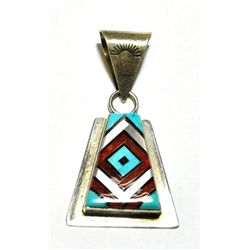 Zuni Multi-Stone Trapezoid Pendant