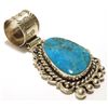 Image 2 : Navajo Kingman Turquoise Sterling Silver Pendant - Vivian Jones