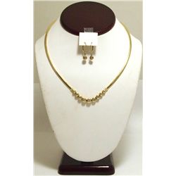 Pre-Owned Diamond 14k Gold Necklace & Earrings Set _- MWI?