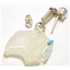 Image 2 : Zuni Quartz & Turquoise Buffalo Sterling Silver Post Earrings - Gayle Lucio