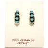 Image 1 : Zuni Turquoise Sterling Silver Half-Ring Post Earrings - Erica Paquin