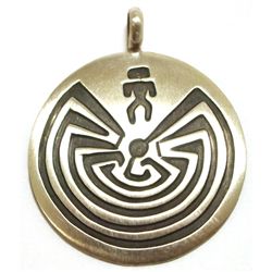 Navajo Sterling Silver Man on Maze Pendant - Stanley Gene