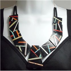 Santo Domingo Multi-Stone & Black Jet Heishi Necklace - Delbert & Torevia Crespin