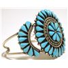 Image 2 : Zuni Turquoise Sterling Silver Cuff Bracelet - Augustine Pinto