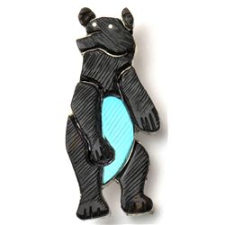 Zuni Multi-Stone Bear Pendant & Pin - Stephan Lonjose