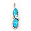 Image 1 : Zuni Turquoise Tall Figure 8 Snake Pendant - Effie Calavaza