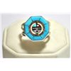 Image 1 : Zuni Multi-Stone Sun Face Spinner Men's Ring - Don Dewa