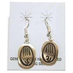 Navajo Sterling Silver Bear Paw French Hook Earrings - Stanley Gene