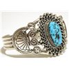 Image 2 : Navajo Spider Web Kingman Turquoise Sterling Silver Cuff Bracelet - Mary Ann Spencer