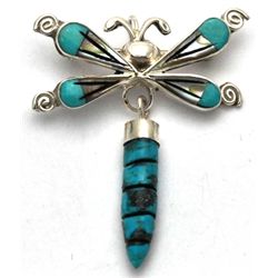 Zuni Dragonfly Hanger Pendant & Pin - Valerie Comosona