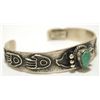 Image 2 : Old Pawn Navajo Spider Web Turquoise Sterling Silver Cuff Bracelet - Kirk Smith