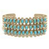 Image 1 : Old Pawn Zuni Turquoise Needlepoint Sterling Silver Cuff Bracelet - D. Peina