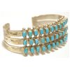 Image 2 : Old Pawn Zuni Turquoise Needlepoint Sterling Silver Cuff Bracelet - D. Peina
