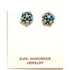 Image 1 : Zuni Turquoise Sterling Silver Post Earrings - Dickie Charlie