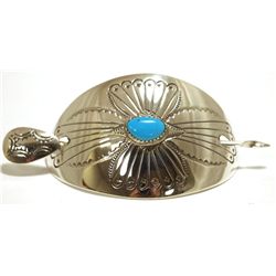 Navajo Turquoise Sterling Silver Hair Barrette - Joann Silver