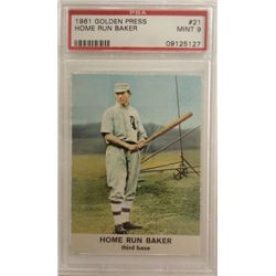 1961 GOLDEN PRESS #21 HOME RUN BAKER PSA MINT 9