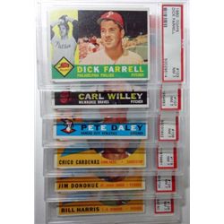 6 - 1960 TOPPS #103,107,108,119,124,128.  ALL PSA NM 7.