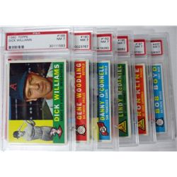 6 - 1960 TOPPS #188,190,192,195,197,207.  ALL PSA  NM 7.