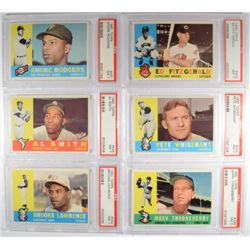 6 - 1960 TOPPS #423,424,482,431,434,436.  ALL PSA NM 7.