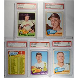 5 - 1965 TOPPS  PSA  NM 7   #86, #89, #104, #118, & #119.