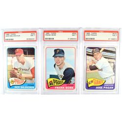 3 - 1965 TOPPS  PSA  NM 7   #555, #575, #592.