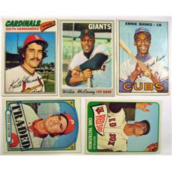 VINTAGE BASEBALL CARD LOT - YAZ, BANKS, McCOVEY, CARLTON.