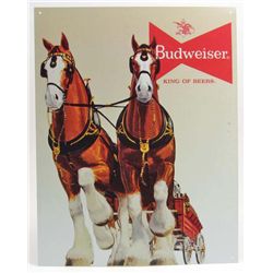 5913 - BUDWEISER KING OF BEERS TIN SIGN