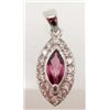 Image 1 : 5874 - STERLING SILVER PINKISH PURPLE RHODOLITE GARNET PENDANT
