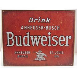 5925 - DRINK ANHEUSER- BUSCH BUDWEISER TIN SIGN