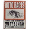 Image 1 : 5895 - AUTO RACES ADVERTISING TIN SIGN