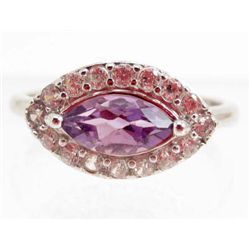 5860 - STERLING SILVER PURPLE AMETHYST RING SIZE 7.75