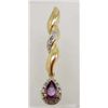 Image 1 : 5864 - 14 K GOLD PLATE OVER STERLING SILVER PURPLE AMETHYST