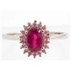 Image 1 : 5867 - STERLING SILVER RED RUBY RING SIZE 7.75