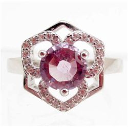 5868 - STERLING SILVER PURPLE AMETHYST RING SIZE 7