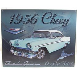5906 - 1956 CHEVY BELAIR ONE COOL RIDE TIN SIGN