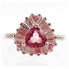 Image 1 : 5856 - WHITE GOLD PLATE OVER STERLING SILVER PINK TOPAZ RING SIZE 8.75