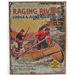 5924 - RAGING RIVER TRIPS TIN SIGN