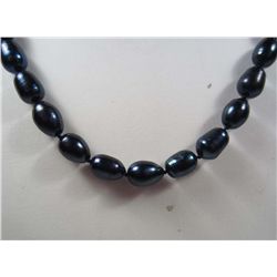 4652 - 18 INCH TAHITIAN RICE BLACK PEARL NECKLACE