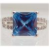 Image 1 : 5783 - SILVER BLUE & WHITE TOPAZ RING SIZE 7