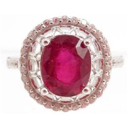 5842 - SILVER PINK RUBY RING SIZE 7