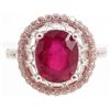 Image 1 : 5842 - SILVER PINK RUBY RING SIZE 7