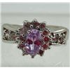 Image 1 : 5827- WHITE  GOLD PLATED TANZANITE & TOPAZ RING SIZE 6