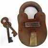 5724 - CAST IRON PADLOCK WITH GEORGIA ARMORY TAG