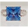 Image 1 : 5779 - SILVER BLUE & WHITE TOPAZ RING SIZE 8