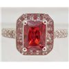 Image 1 : 5796 - SILVER GARNET & TOPAZ RING SIZE 7